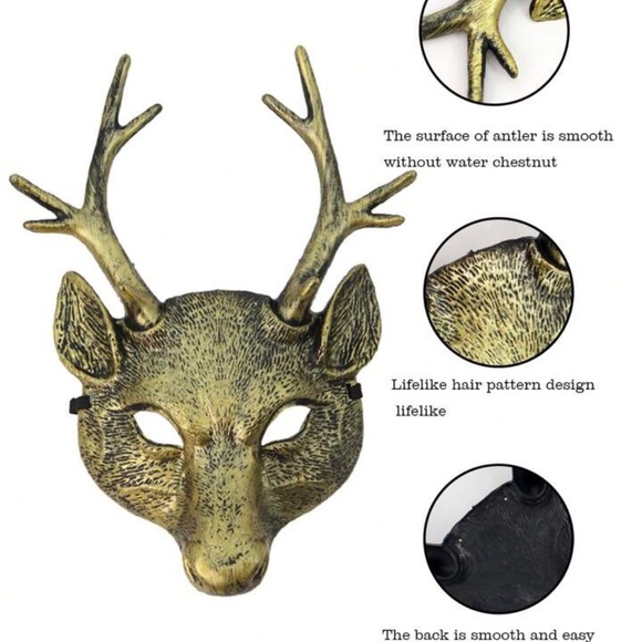 Deer buck mask Halloween fantasy festival brand new costume face disguise - Picture 2 of 4